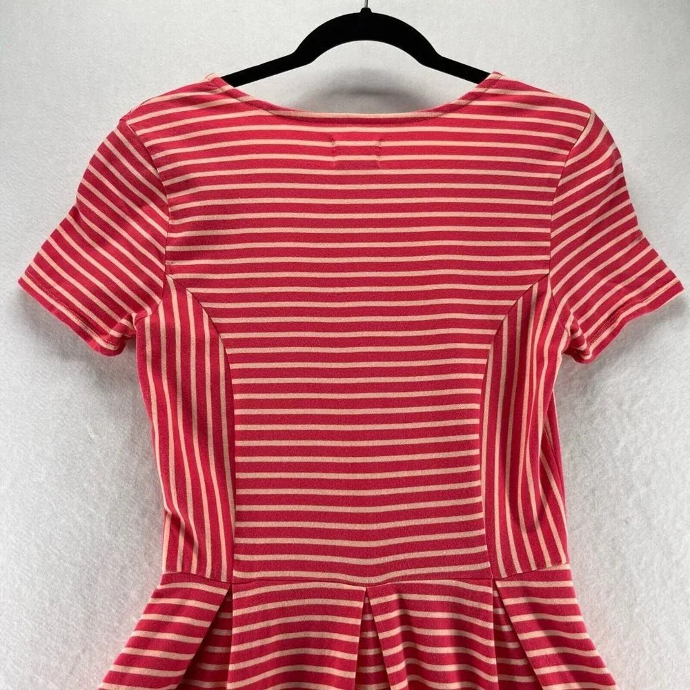 Levi's Dress Size XS A-Line Mini Striped Scoop Neck Short Sleeve Cotton Orange - Picture 5 of 13